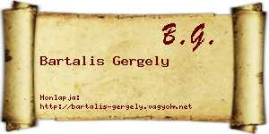 Bartalis Gergely névjegykártya